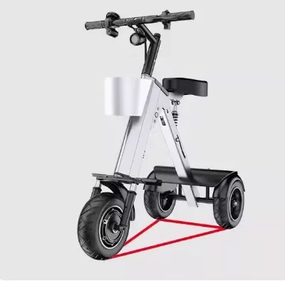 48v leve dobrável duplo veículo elétrico portátil pequeno leve mini scooter elétrico de três rodas p