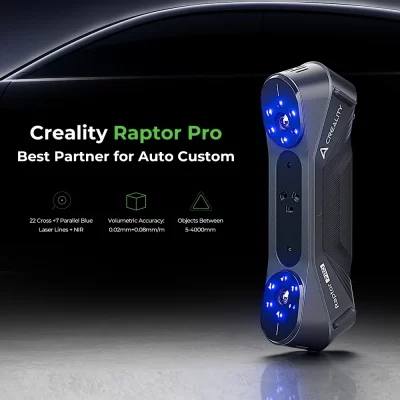 Creality 3d scanner cr-scan raptor pro scan portátil 60fps de alta velocidade 24 bits digitalização colorida azul & ir luz laser scanner