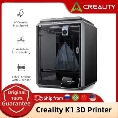 CREALITY-K1 High-Speed Effortless Auto-Nivelamento Dual Fans, Model Cooling Creality OS, Impressora 3D, 600 mms, 20000mm/s²