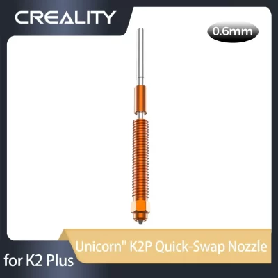Creality original "unicórnio" k2p bocal de troca rápida-0.6mm liga de cobre e material de aço endurecido para peças de impressora 3d k2 plus