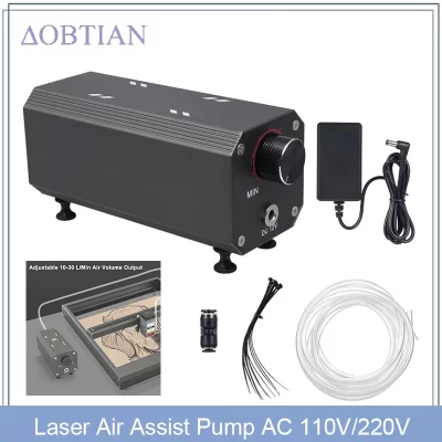 Bomba de assistência de ar a laser AC 110V / 220V Compressor de assistência de ar para cortador e gravador a laser ajustável 10-30 L / Min