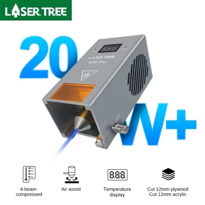 Laser tree 20w 30 40 módulo de laser de potência óptica com cabeças de laser de assistência de ar para máquina cnc gravura corte ferramentas diy