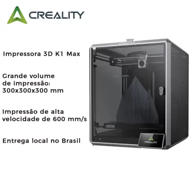Creality K1 Max Ai Fast 3D Impressora 600MM/S Velocidade de impressão Nivelamento automático 300x300x300mm Grande volume de construção