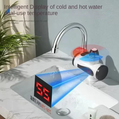 Aquecedor de água elétrico para cozinha, torneira instantânea de água quente, aquecimento frio, sem tanque, aquecedor de água instantâneo