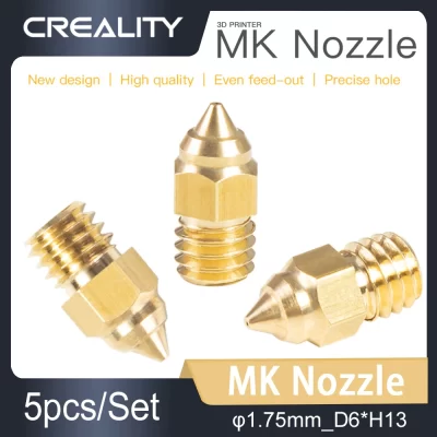 Creality 5 Pçs/set 0.2/0.4/0.6/0.8/1.0mm Hotend Extrusora Bicos de Latão para CR-6 SE/Ender-3 Series/Ender 5 Series Printer