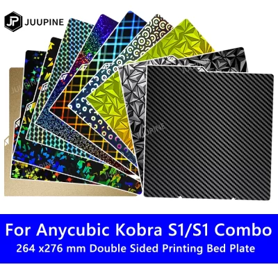 Para anycubic kobra s1 placa pei folha 264x276 texturizado kobra s1 combo placa de construção dupla face kobra s1 hotend kobra s1c cama 3d
