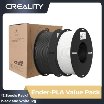 Creality-Filamento PLA para Impressora 3D, Ender Branco e Preto, Value Pack, 2kg, Fit Most, 2 Carretéis, 1,75mm