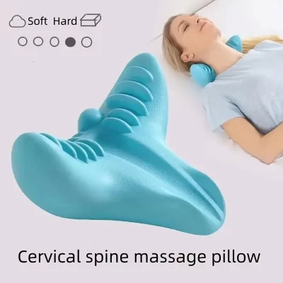 Relaxador de pescoço e ombro, dispositivo de tração cervical, acupressão, pescoço, ombro, costas, suporte, travesseiro de massagem, maca de pescoço