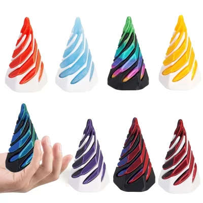 Pirâmide espiral 3d impressa brinquedos tridimensional pirâmide espiral cone cone escritório acessório presente do miúdo ה