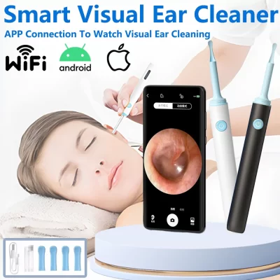 Limpador visual inteligente de ouvido, hd, otoscópio, carregamento usb, endoscópio, ferramenta de remoção de cera, mini câmera, cuidados de saúde, otoscópio