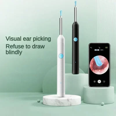 Colher de ouvido de silicone visual sem fio, endoscópio, câmera, otoscópio, limpador de ouvido seguro para crianças e adultos