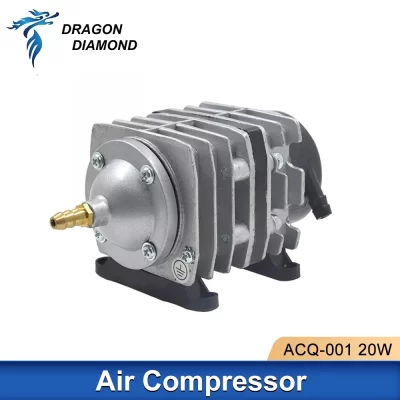 Bomba compressora de ar co2 20w, 25lpm, gravador a laser, assistência de ar, bomba magnética elétrica para máquina de corte co2 ACQ-001