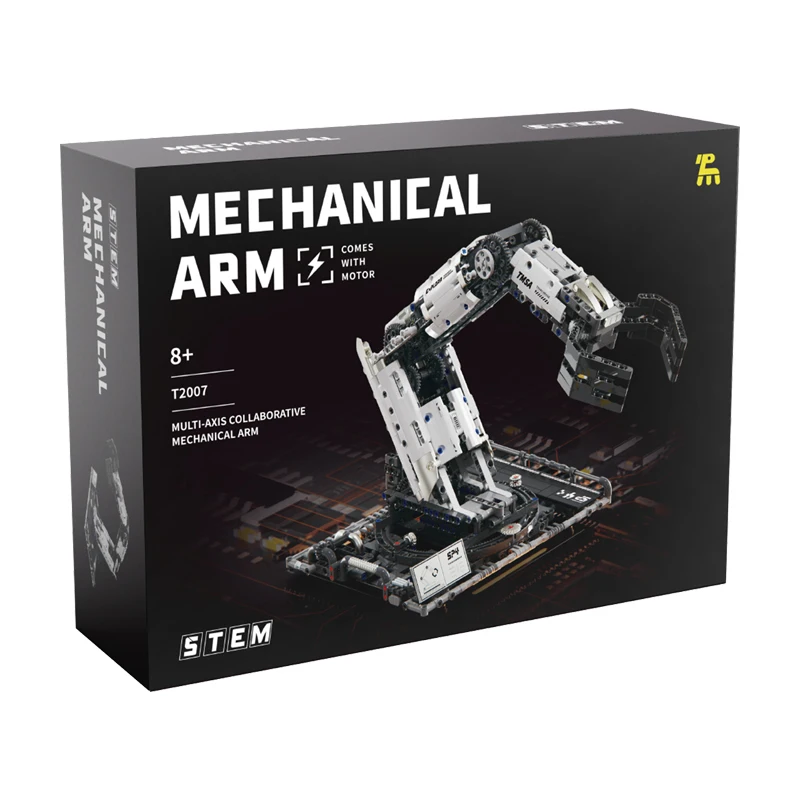 Em estoque t2007 programação técnica o braço robótico blocos de construção tijolos montagem modelo brinquedos para meninos presente natal conjunto