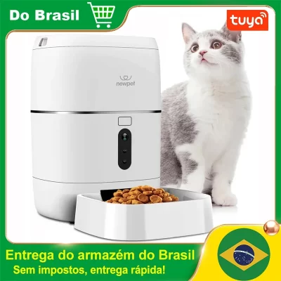 6L Tuya Alimentador Automático Pet Dispensador De Alimentos Inteligente Para Cat Dog Tigela Temporizador Robô Pet Dispensador De Alimentação Auto Sensor Cat Alimentador