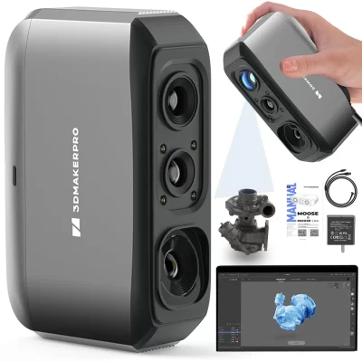 Moose Lite 3D Scanner para impressão 3D - Acessórios para impressora 3D NIR Light & AI Visual Tracking Technology, Scanner portátil