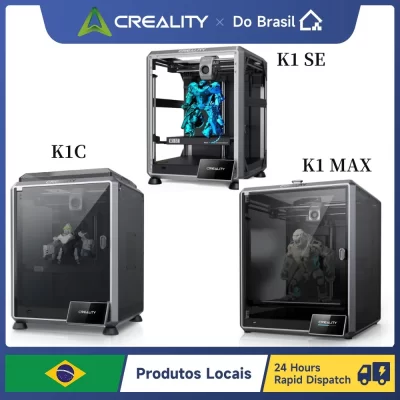 Creality K1 MAX、 K1C、 K1 SE Impressora 3D 600 mm/s Impressão de alta velocidade com 32 mm3/s Max Flow Hotend Tela de toque colorida de 4,3"