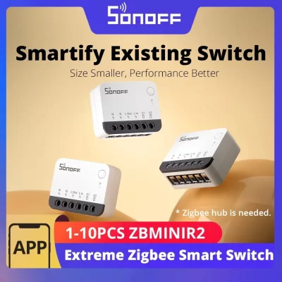 Sonoff zbminir2 interruptor inteligente zigbee extremo, relé de separação, interruptor externo, controle remoto via ewelink, compatível com hub zigbee