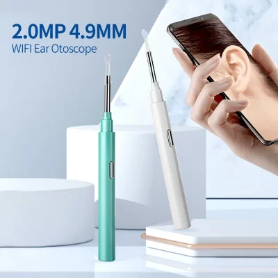Otoscópio de ouvido sem fio 4.9mm ultra-fino wifi câmera de escopo de ouvido com ferramenta de remoção de cera de ouvido limpador de ouvido para ios iphone android