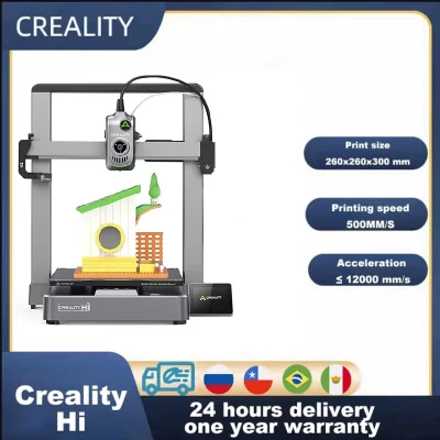 Creality hi impressora 3d núcleo xz movimento 500 mm/s velocidade impressão multicolorida nivelamento automático 260*260*300mm impressora de construção de metal