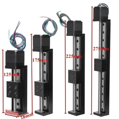 YunDuan T-tipo Trilho Linear Motorizado Estágio Mini CNC Mesa Deslizante X Y Z Eixo Motor Trilho Guia Linear Mesa Deslizante 50-300mm Curso
