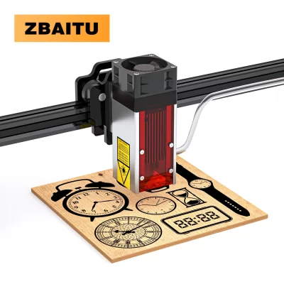 Zbaitu 80w cabeça de laser cnc módulo de laser com assistência de ar para máquina de gravação a laser 450nm ttl cabeça de laser para cortador a laser madeira