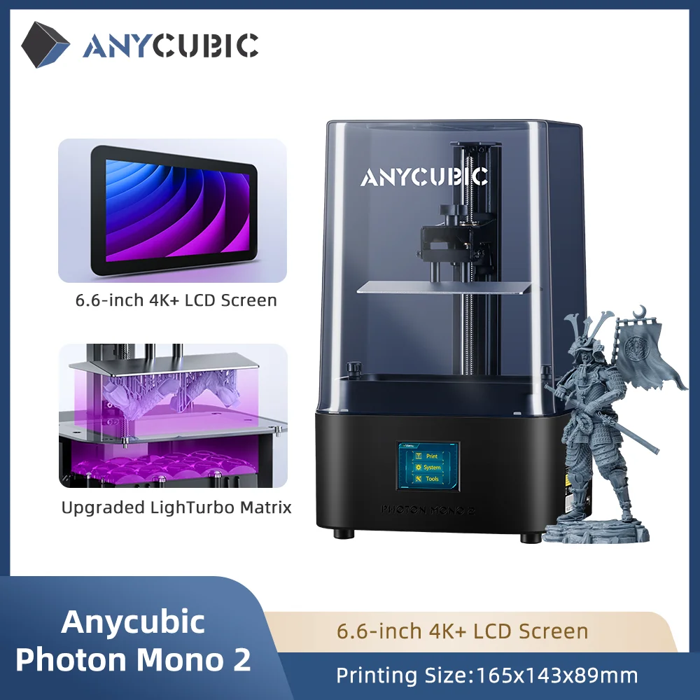 ANYCUBIC DLP SLA LCD Resina Impressora 3D Photon Mono 2, X 6Ks, M5s Pro, 14K M7 Pro, M3 Max, D2, Wash and Cure 3, 3 Plus, Max - Image 5