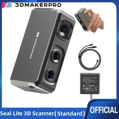 Scanner3D portátilSeal Lite para impressão 3D, precisão alta detalhada de 0,02 mm, com lentes antivibração, scanner modelo 3D para Windows/MacOS