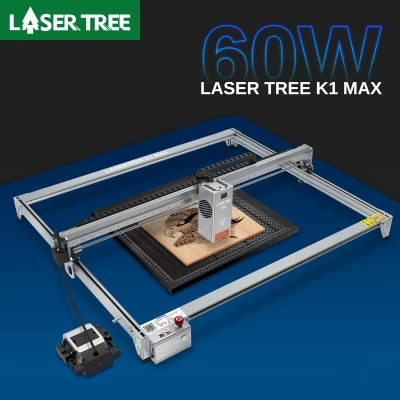 Laser tree k1max gravador a laser com módulo laser 60w ajustável 20w 40 módulo de potência máquina corte gravura ferramenta para trabalhar madeira