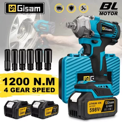 Gismo 1200N.M Chave de impacto elétrica sem escova Chave de fenda de 1/2 polegada Ferramentas de chave elétrica sem fio para Makita 18V Bateria Pinos