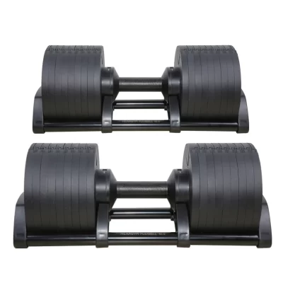 Home Gym Workout Equipment Set, 2 Haltere, incrementos, pesos ajustáveis, 32kg, 36kg, 40kg, 90lb, Gen 2
