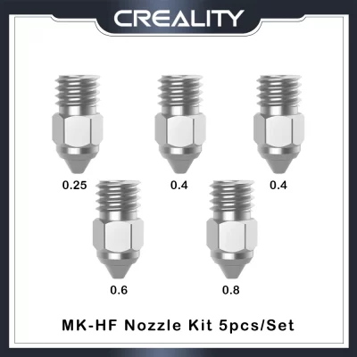 Peças originais da impressora 3d creality MK-ST jogo do bocal 5 pces conjunto 0.25mm 0.4mm 0.6mm 0.8mm para a série ender3 cr6 série ender5