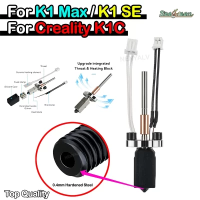 Nova atualização hotend para creality k1c/k1 max hotend bocal substituível de bronze duro para k1 se hotend kit impressora 3d