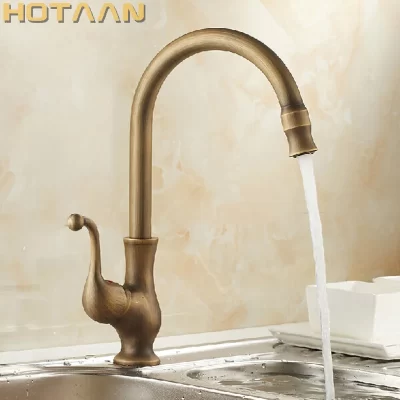. Torneira da cozinha de bronze antigo giratória bacia do banheiro pia misturadora guindaste, torneira YT-6034