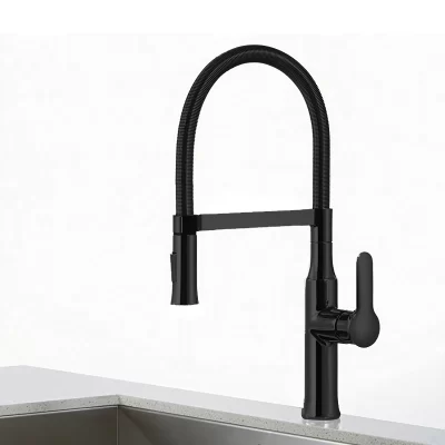 Tolm cromo torneiras de cozinha com pulverizador pull out preto fosco pia da cozinha água com placa deck único furo único alça