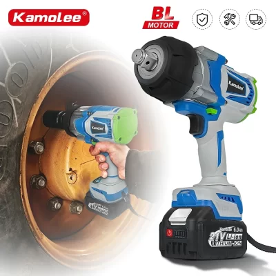 Kamolee 4100nm chave elétrica sem escova 3/4 polegada chave de impacto sem fio ferramenta elétrica portátil para makita 18v bateria