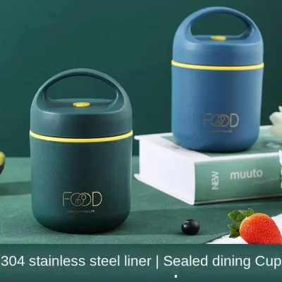 304 aço inoxidável vácuo térmica lancheira isolada saco de almoço aquecedor de alimentos copo de sopa recipientes térmicos bento caixa para estudantes
