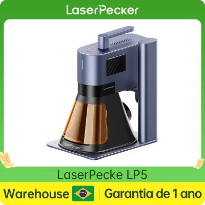 Laserpecker máquina de gravação portátil 20w diodo de fibra laser azul 8k com conexão usb wi-fi para metal plástico corte madeira lp5