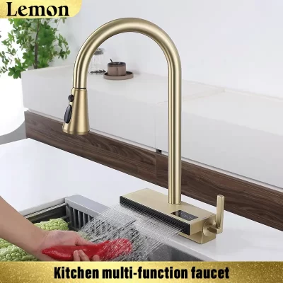 Torneira de cozinha único buraco pull-out bico cozinha pia misturador torneira fluxo spray cabeça quente e fria torneira de mistura