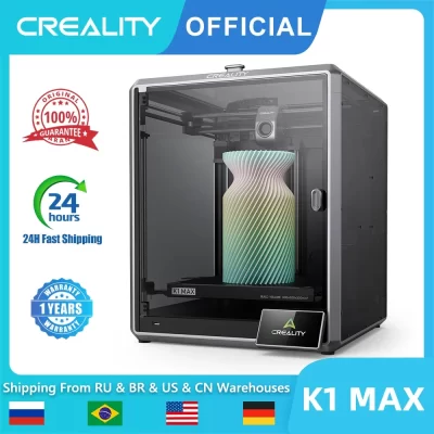 Creality K1 Max Impressora 3D com função AI inteligente 600 mm/s Velocidade de impressão 20000 mm/s2 Núcleo de aceleração Estrutura XY Nivelamento automático