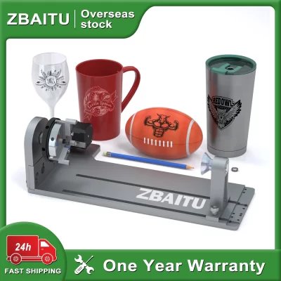 ZBAITU-CNC Rolo giratório de gravação a laser com mandril, gravação rotativa de 360 °, diâmetro de gravação 4mm-95mm para todas as máquinas a laser