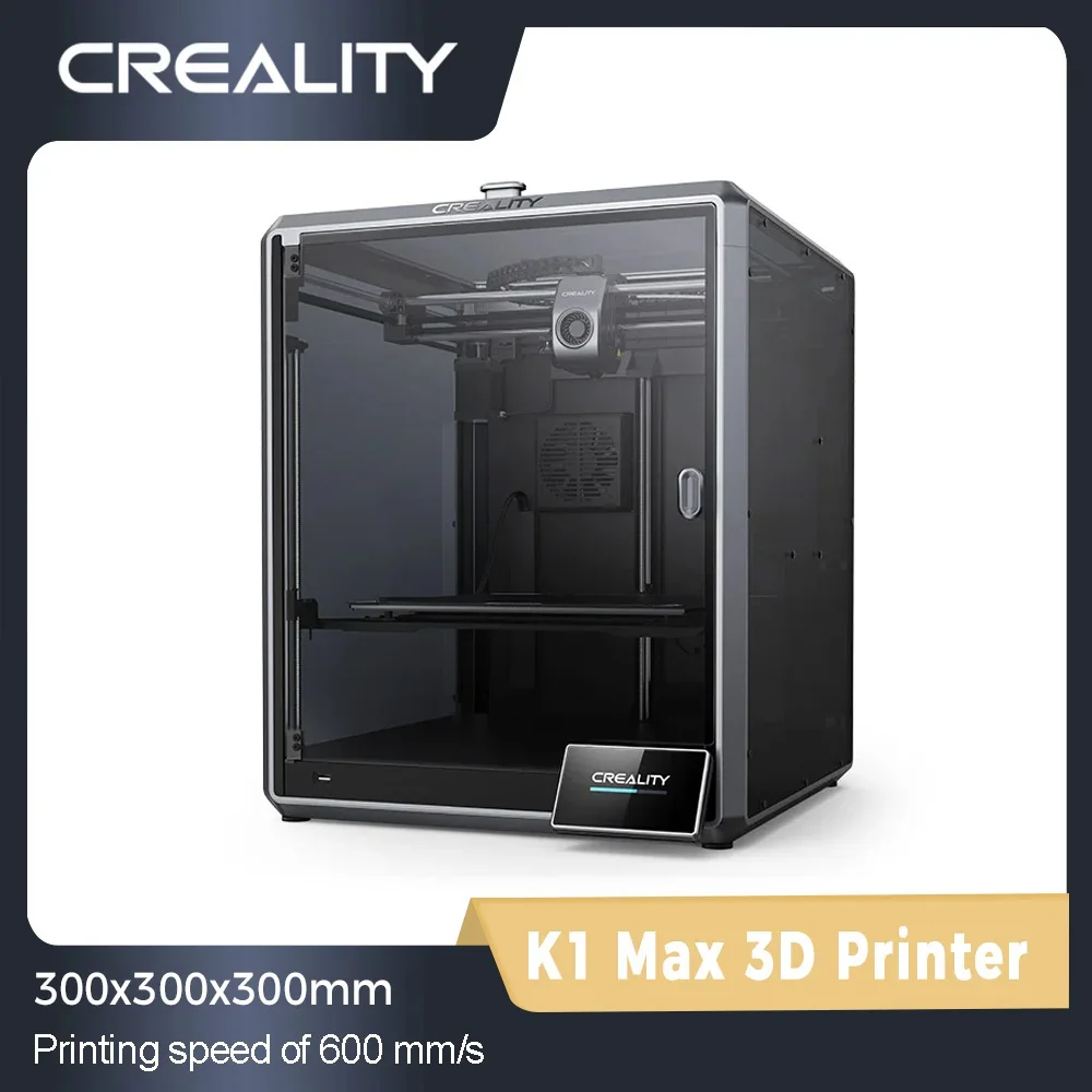 Creality K1 Max Impressora 3D com câmera AI LiDAR Dupla Manos-livres Nivelamento automático Extrusora direta de engrenagem dupla Velocidade de impressão 600 MM/S