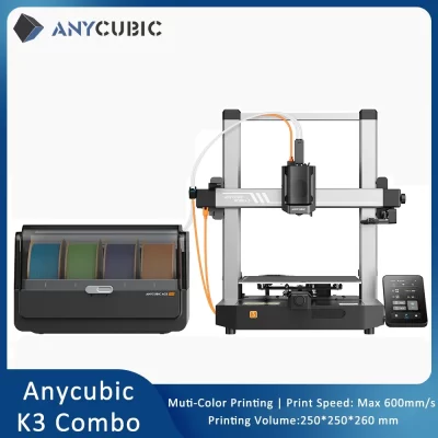 Anycúbico k3 combo fdm impressora 3d multicolorida impressão em 4 a 8 cores com velocidade máxima de impressão de 600 mm/s tamanho de construção 250mm x 250mm x 260m
