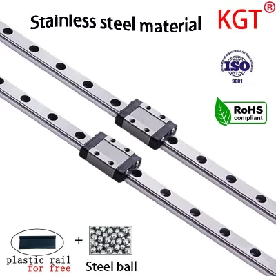 Guia linear de aço inoxidável para impressora 3d, bloco m, carriage, m, m, 30mm a 1000mm, trilho, cnc, peças, rolamentos em miniatura