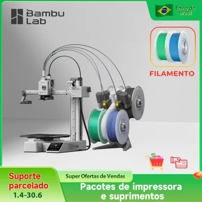 Bambu Lab A1 mini Combo with AMS lite 4 Colors Prints Quiet 45dB Eco-Friendly Rapid Heatbed Heating for Desktop Environments