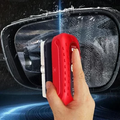 1/2 pçs filme de óleo de vidro do carro limpando forte remoção de pára-brisa e espelho retrovisor filme de óleo molhado limpar limpeza multifuncional