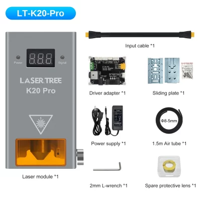 Árvore a laser 20w cabeça de laser de potência óptica com assistência de ar ttl módulo de luz azul para máquina a laser corte gravura ferramentas diy