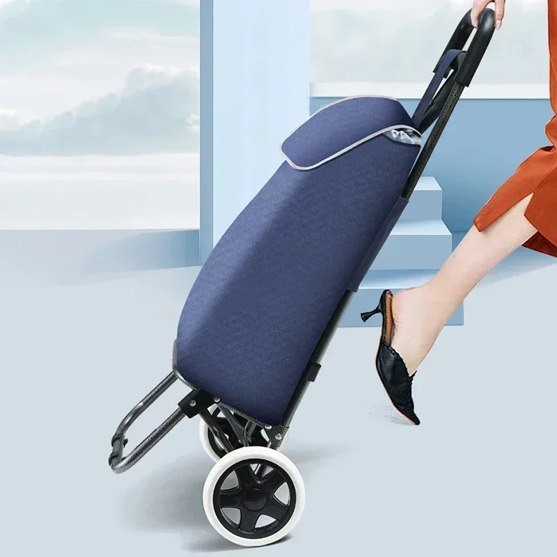 Carrinho de compras dobrável para escalada, com duas rodas, à prova d'água, alta carga, saco de armazenamento, portátil, carrinho de compras doméstico - Image 6