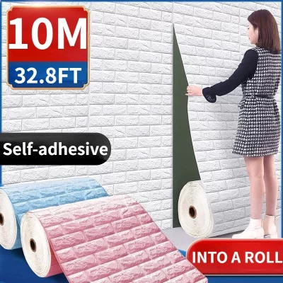Painéis de parede de tijolo de espuma 3d adesivos autoadesivos à prova d'água sala de estar papel de parede decalque de parede decoração de casa revestimento de parede cenário de tv