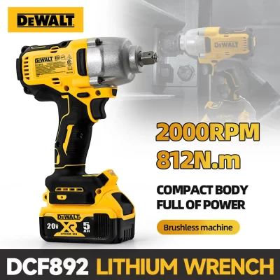 Dewalt dcf892 chave de impacto sem fio torque extra-grande sem escova 1/2 "compatto ajuste de três velocidades ferramentas elétricas de reparo automático