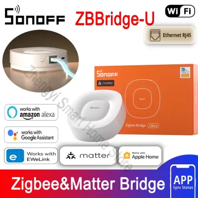 Sonoff zbbridge-u matéria zigbee bridge ultra smatr casa gateway suporte 256 sub dispositivo trabalho alexa google casa apple casa snzb06p